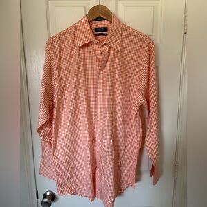 Nordstrom Orange Gingham Men's Shirt-EUC